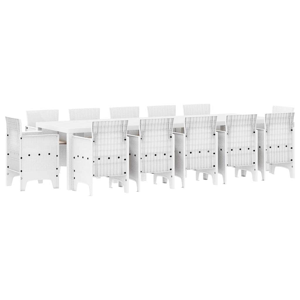 vidaXL Garden Dining Set 13 pcs White and Light grey