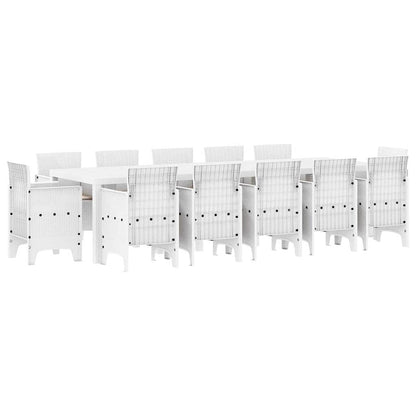 vidaXL Garden Dining Set 13 pcs White and Light grey