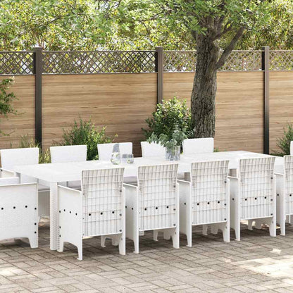 vidaXL Garden Dining Set 13 pcs White and Light grey