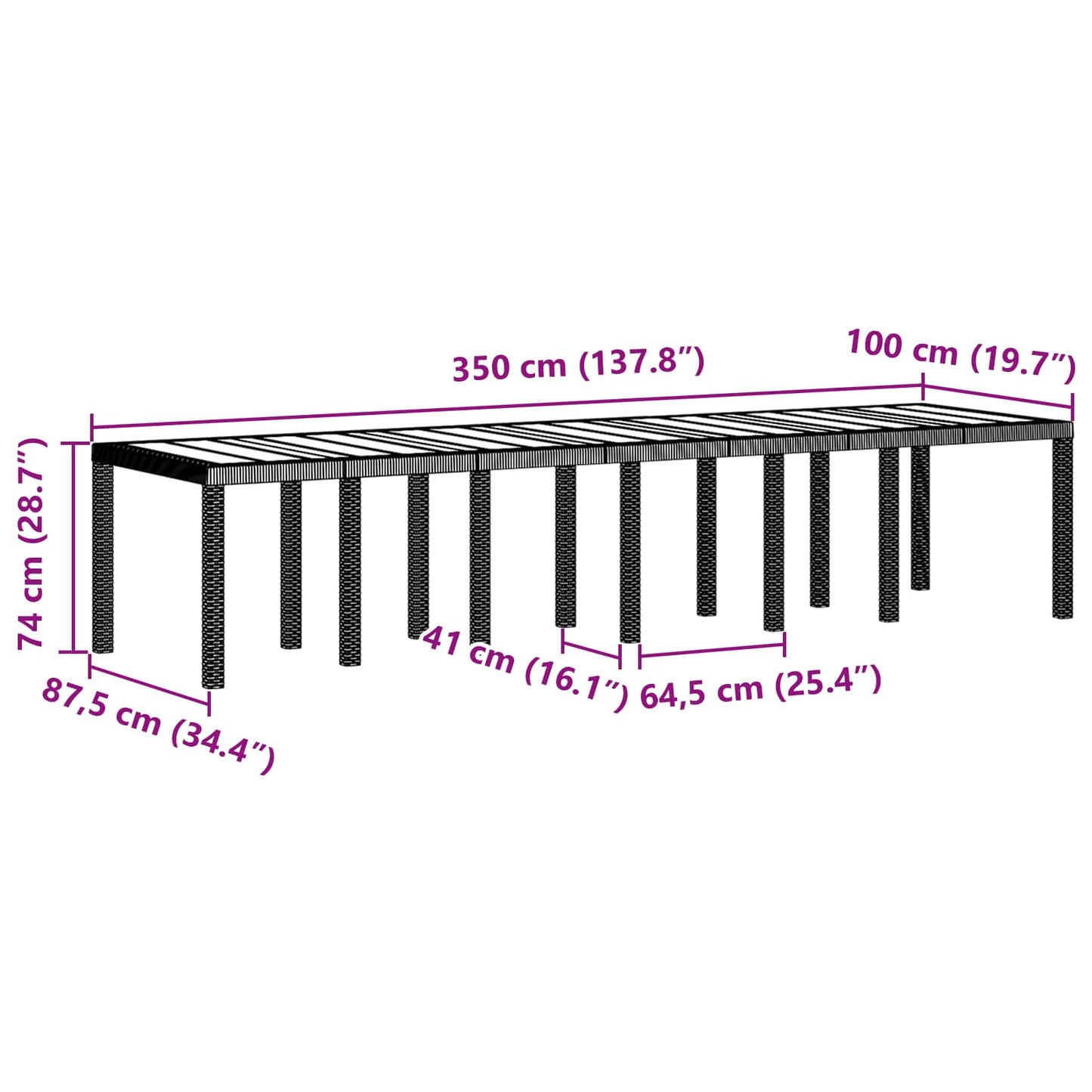 vidaXL Garden Dining Set 15 pcs Anthracite Polt rattan