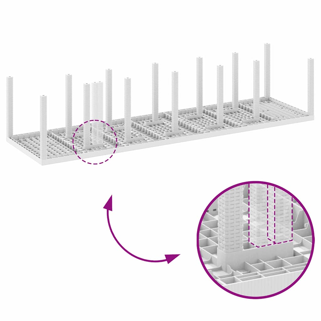 vidaXL Garden Dining Set 15 pcs White Polt rattan