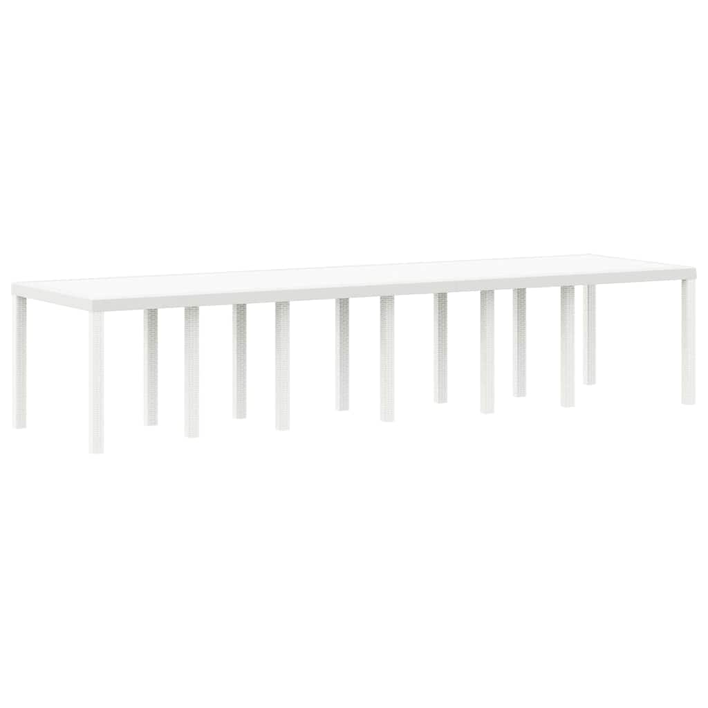 vidaXL Garden Dining Set 15 pcs White Polt rattan