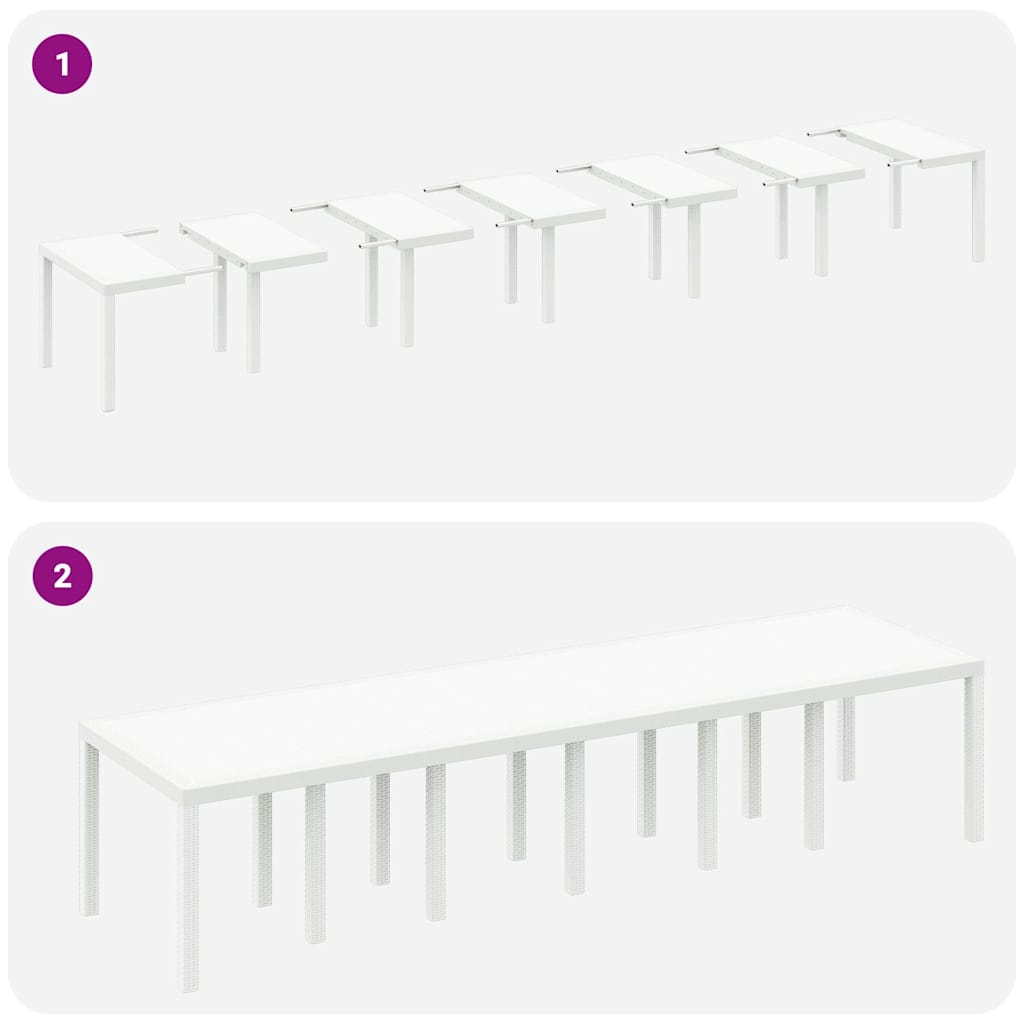 vidaXL Garden Dining Set 15 pcs White Polt rattan