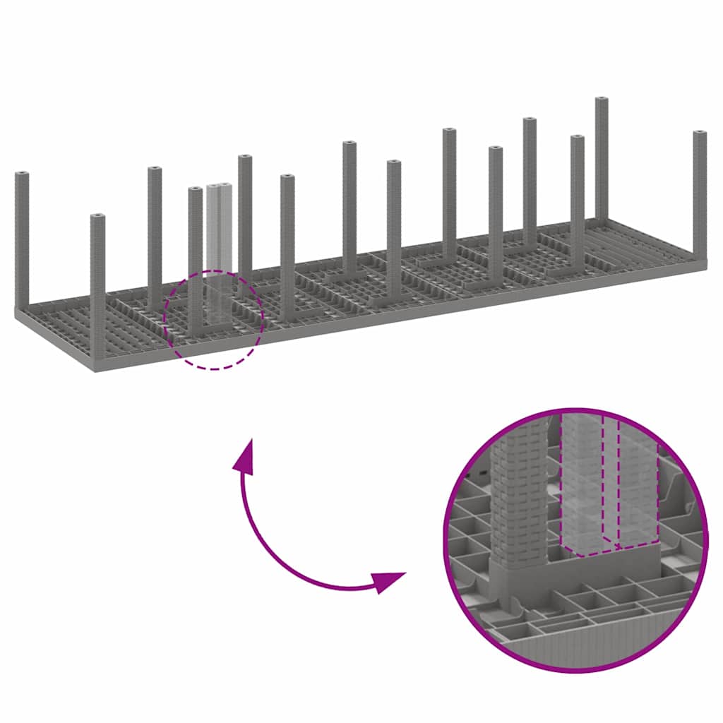 vidaXL Garden Dining Set 15 pcs Light Grey Polt rattan
