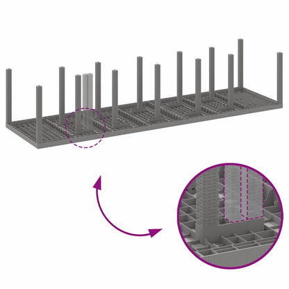 vidaXL Garden Dining Set 15 pcs Light Grey Polt rattan