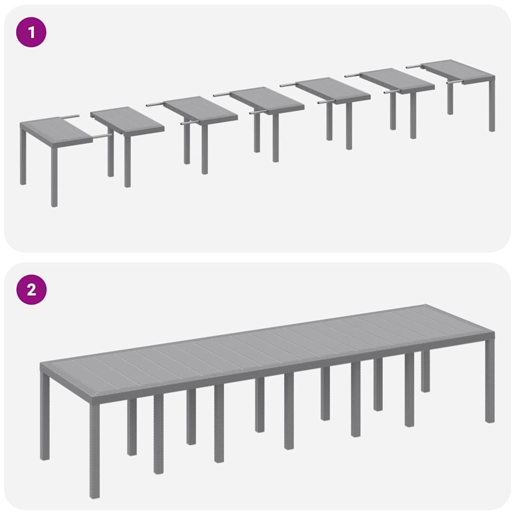 vidaXL Garden Dining Set 15 pcs Light Grey Polt rattan