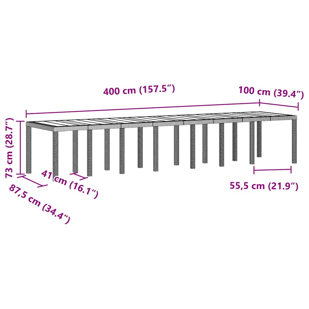 vidaXL Garden Dining Set 17 pcs White Polt rattan