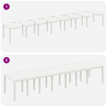 vidaXL Garden Dining Set with Cushions 17 pcs White PP