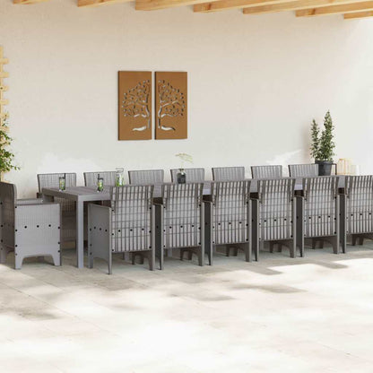 vidaXL Garden Dining Set with Cushions 17 pcs Light Grey PP