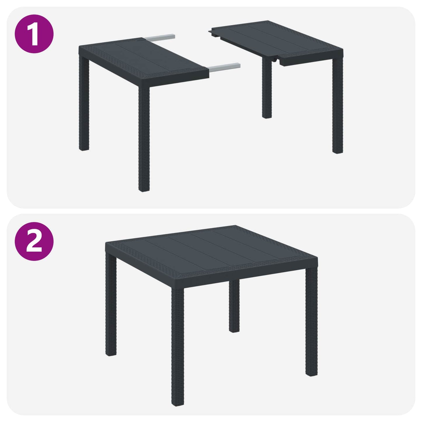 vidaXL Garden Dining Set 3 pcs Anthracite Polypropylene