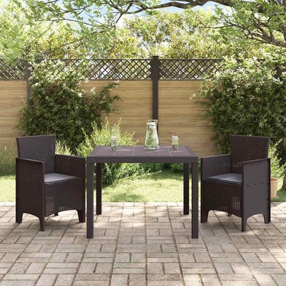 vidaXL Garden Dining Set 3 pcs Brown Polt rattan