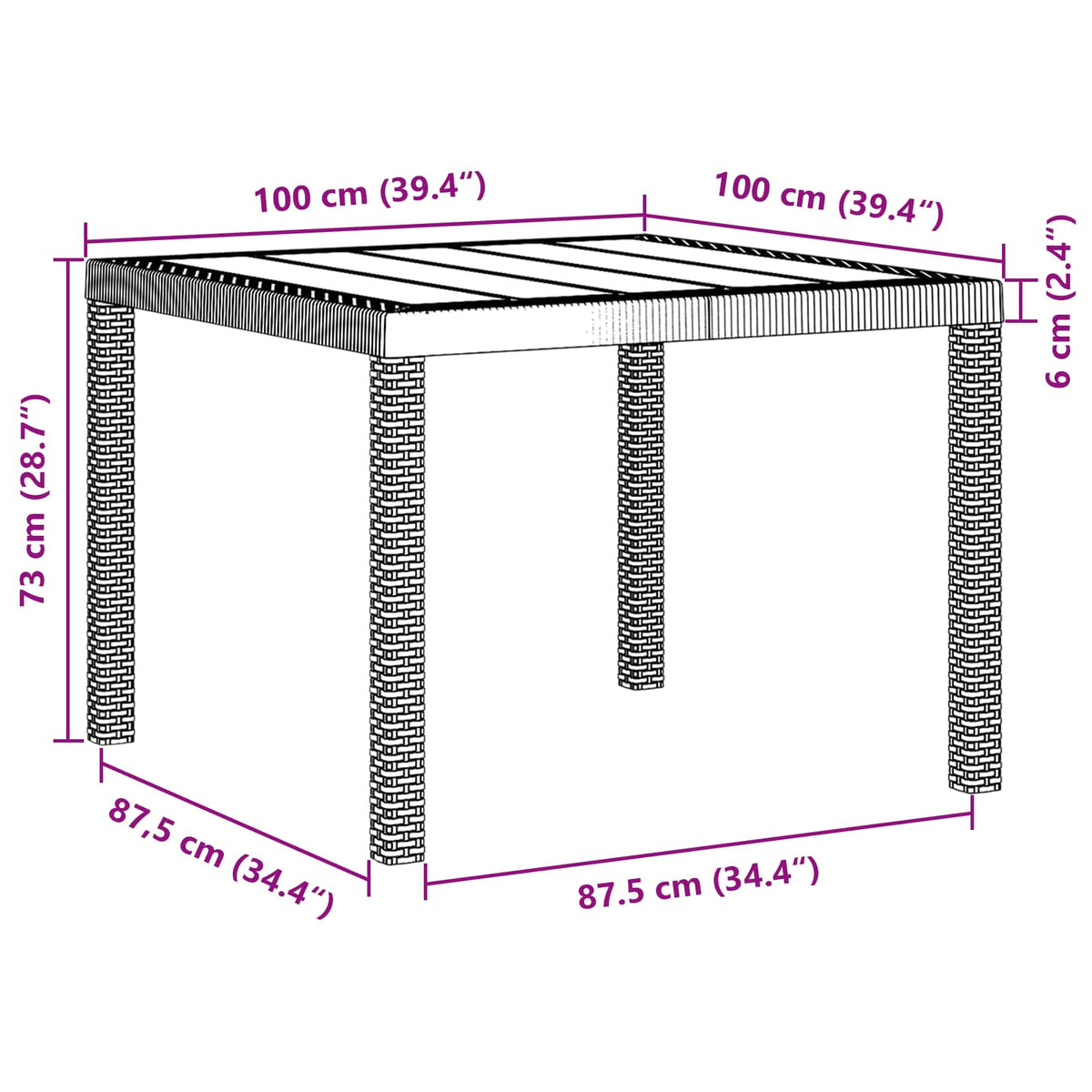 vidaXL Garden Dining Set 3 pcs Brown Polypropylene