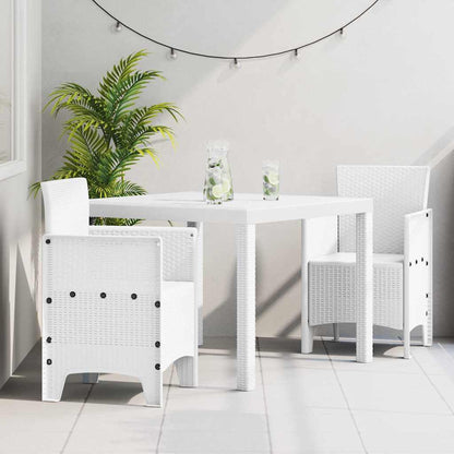 vidaXL Garden Dining Set 3 pcs White Polypropylene