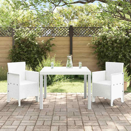 vidaXL Garden Dining Set 3 pcs White Polypropylene
