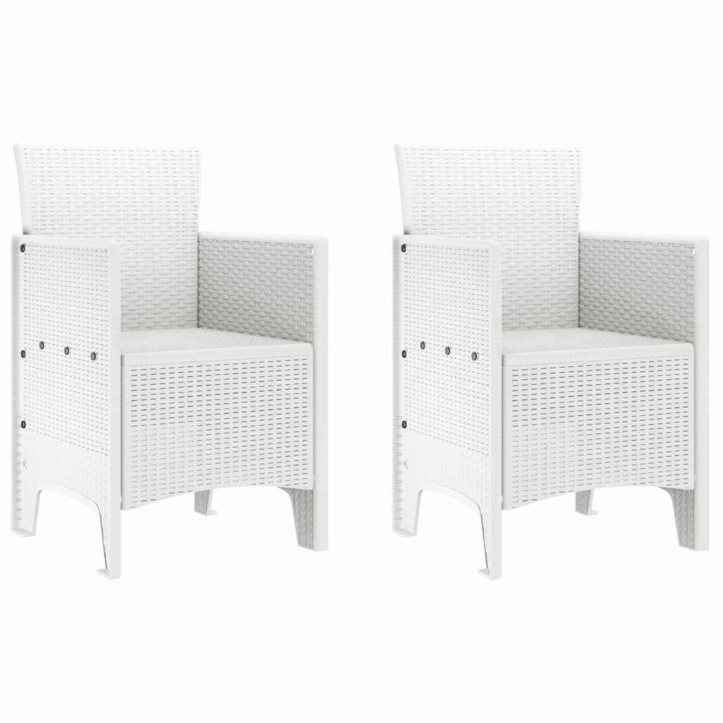 vidaXL Garden Dining Set 3 pcs White Polypropylene