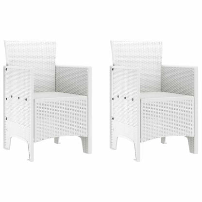 vidaXL Garden Dining Set 3 pcs White Polypropylene