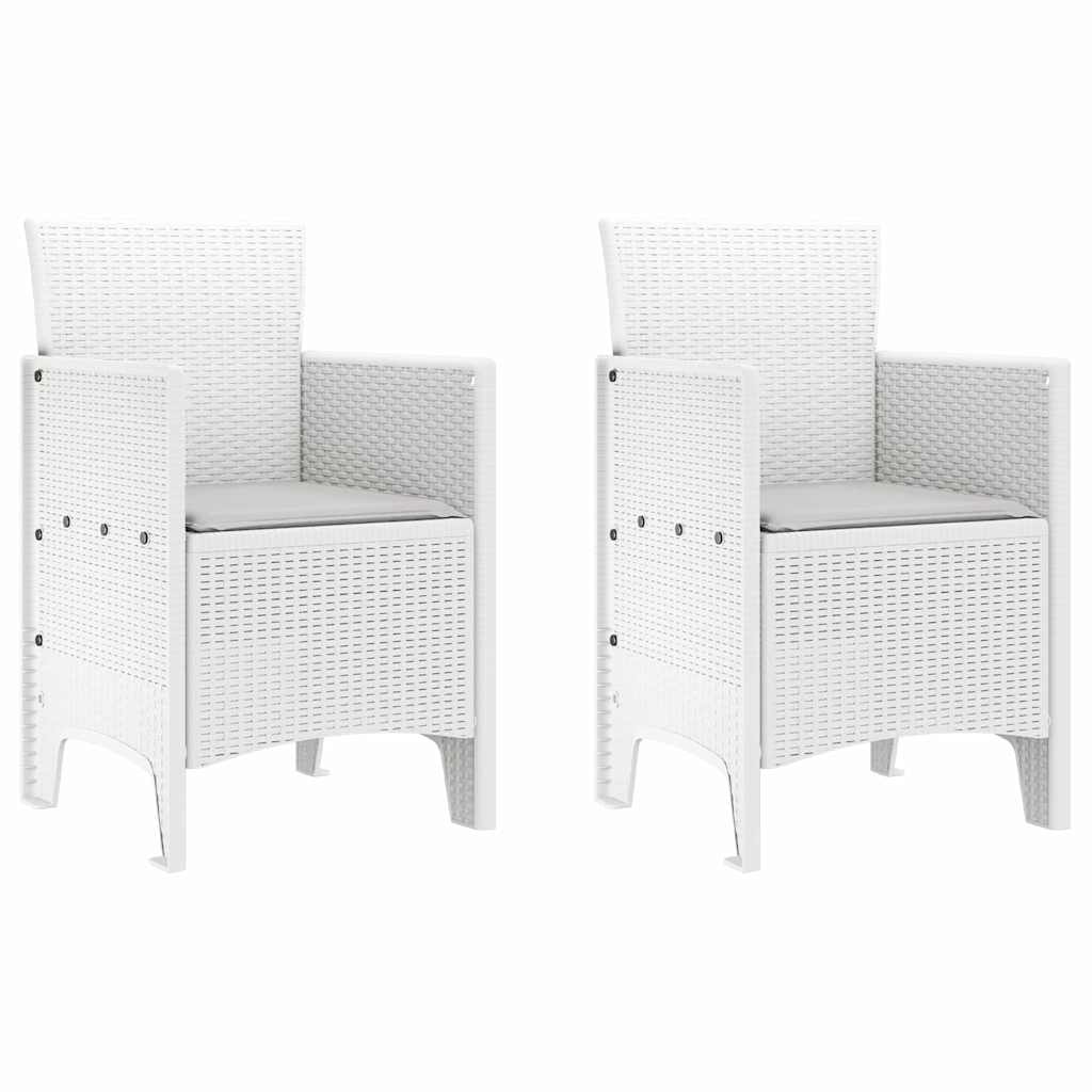 vidaXL Garden Dining Set 3 pcs White Polypropylene