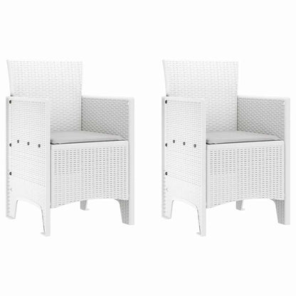 vidaXL Garden Dining Set 3 pcs White Polypropylene