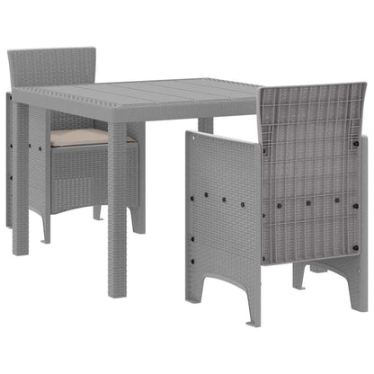 vidaXL Garden Dining Set 3 pcs Light Grey Polypropylene