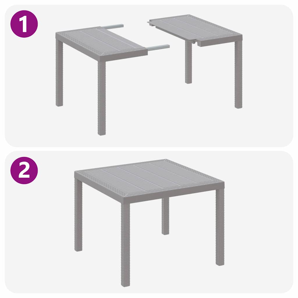 vidaXL Garden Dining Set 3 pcs Light Grey Polypropylene
