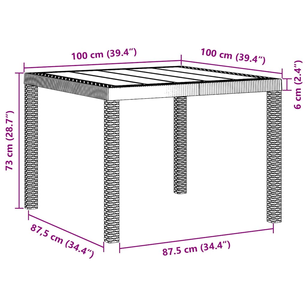 vidaXL Garden Dining Set 3 pcs Light Grey Polt rattan
