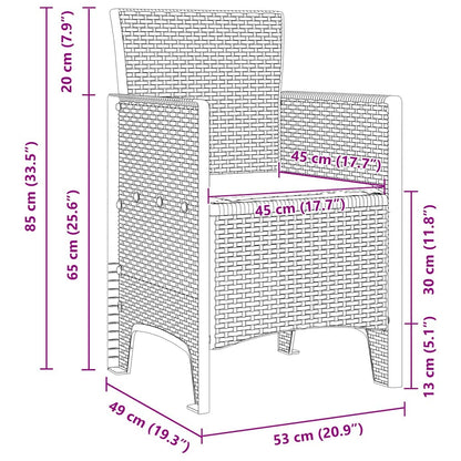 vidaXL Garden Dining Set 3 pcs Light Grey Polt rattan