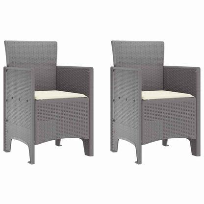 vidaXL Garden Dining Set 3 pcs Light Grey Polypropylene
