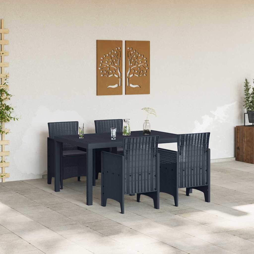 vidaXL Garden Dining Set 5 pcs Anthracite