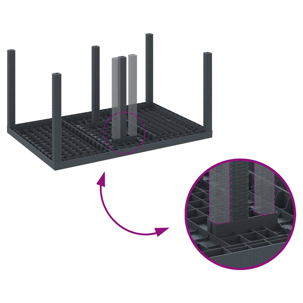 vidaXL Garden Dining Set 5 pcs Anthracite
