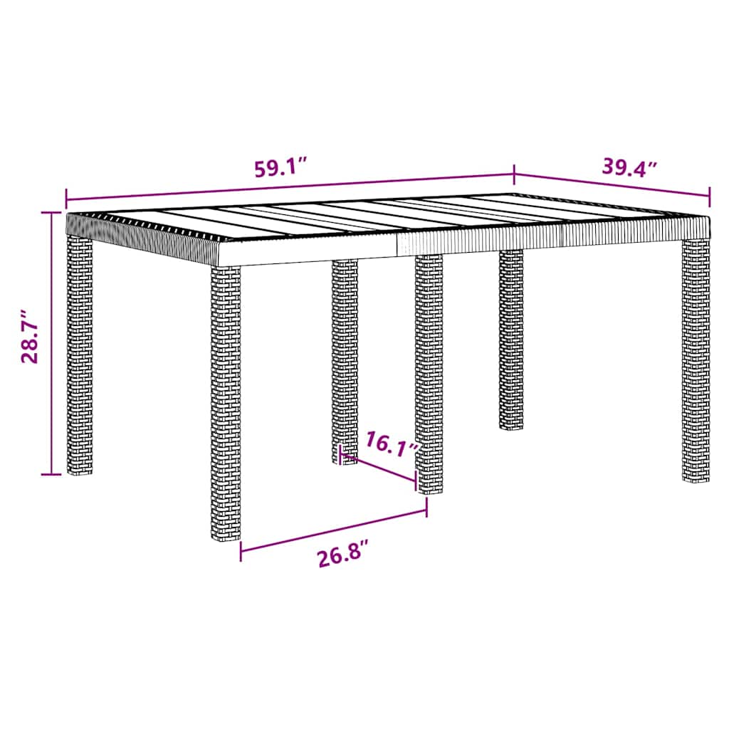 vidaXL Garden Dining Set 5 pcs Brown