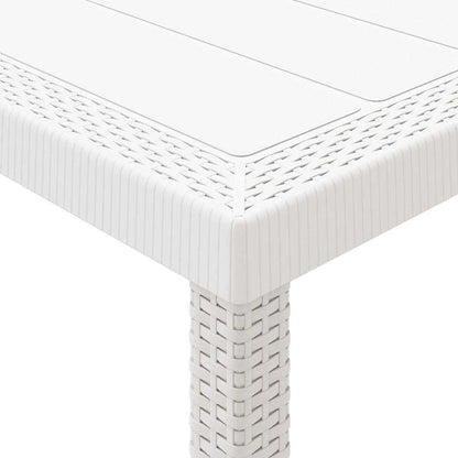 vidaXL Garden Dining Set 5 pcs White Polt rattan