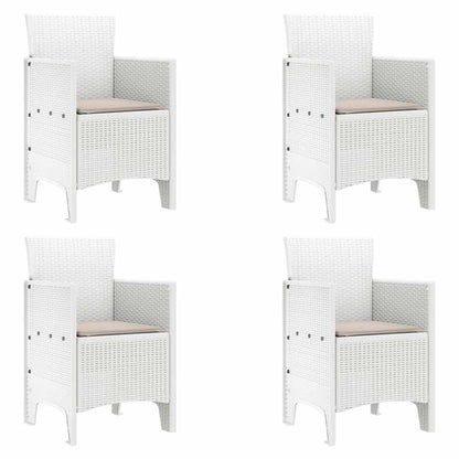 vidaXL Garden Dining Set 5 pcs White Polt rattan