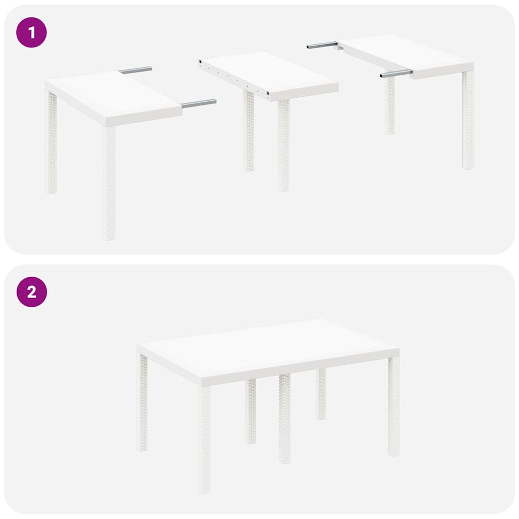 vidaXL Garden Dining Set 5 pcs White Polt rattan