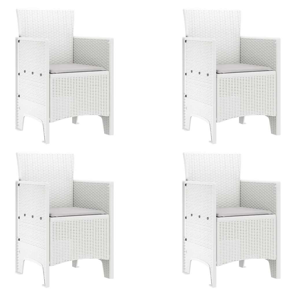 vidaXL Garden Dining Set 5 pcs White Polt rattan