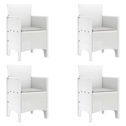 vidaXL Garden Dining Set 5 pcs White Polt rattan