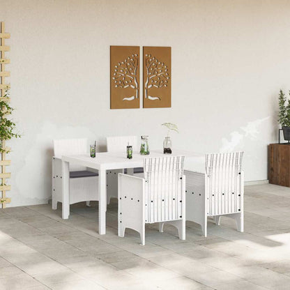 vidaXL Garden Dining Set 5 pcs White