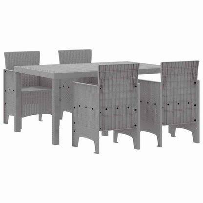 vidaXL Garden Dining Set 5 pcs Light Grey Polt rattan