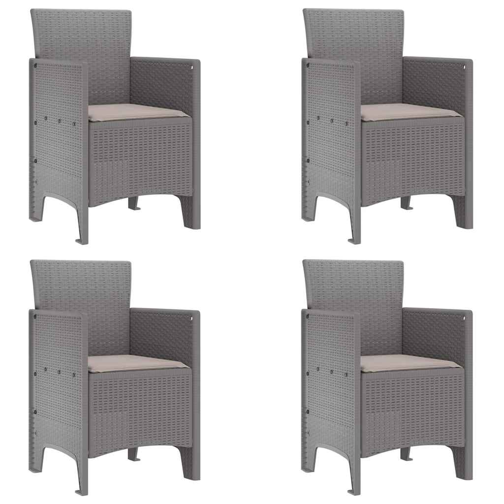 vidaXL Garden Dining Set 5 pcs Light Grey Polt rattan