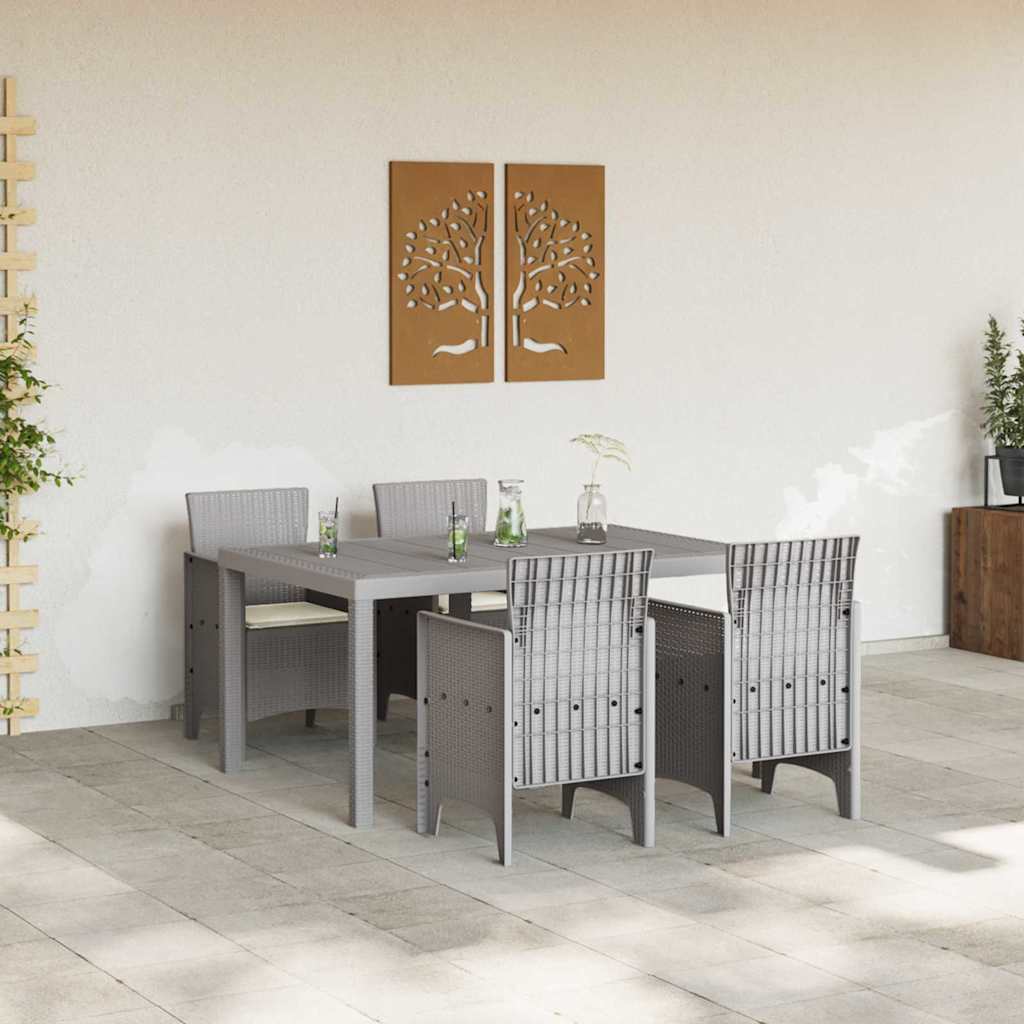 vidaXL Garden Dining Set 5 pcs Light Grey