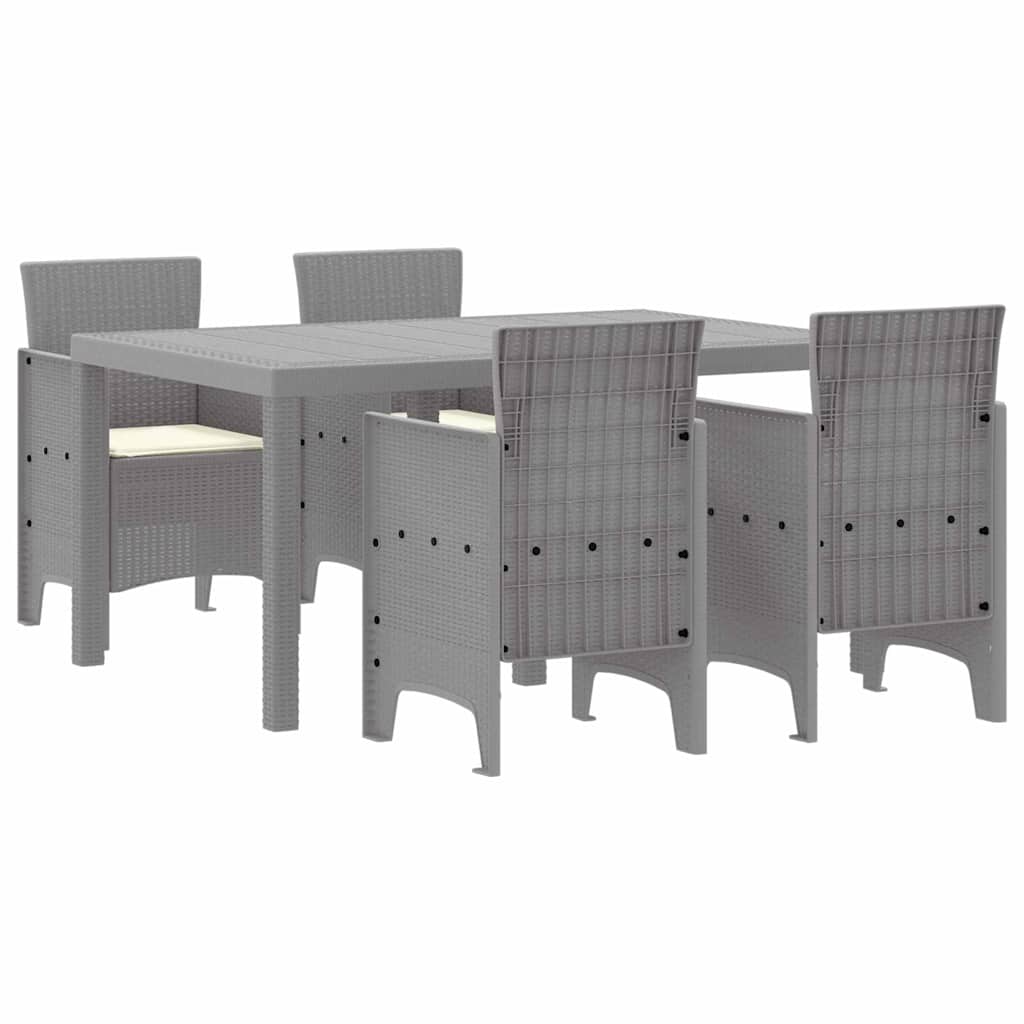 vidaXL Garden Dining Set 5 pcs Light Grey