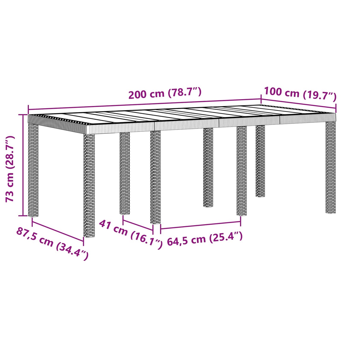 vidaXL Garden Dining Set 7 pcs Brown Polypropylene