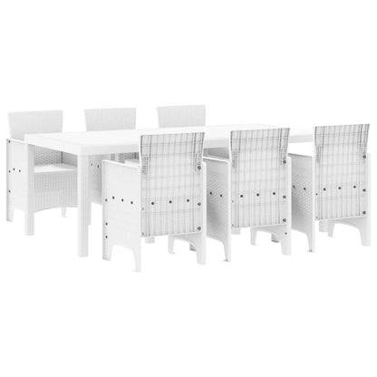 vidaXL Garden Dining Set 7 pcs White Polypropylene