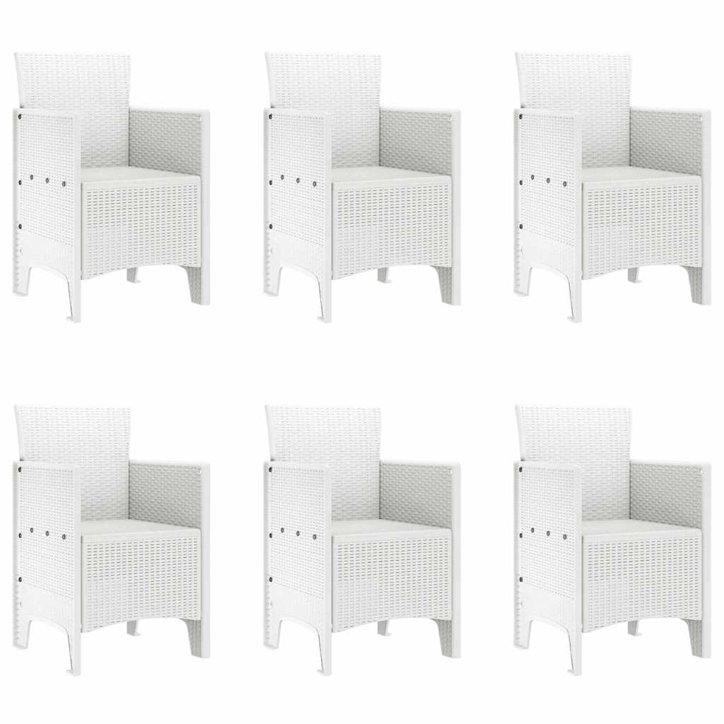 vidaXL Garden Dining Set 7 pcs White Polypropylene