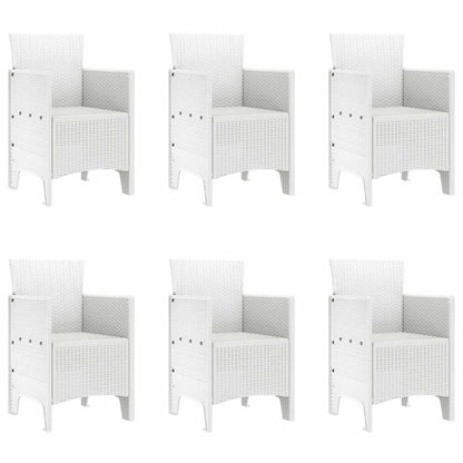vidaXL Garden Dining Set 7 pcs White Polypropylene