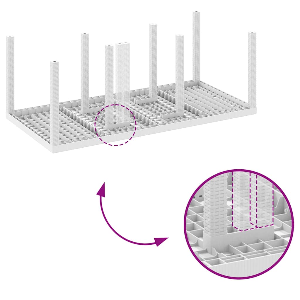 vidaXL Garden Dining Set 7 pcs White Polt rattan
