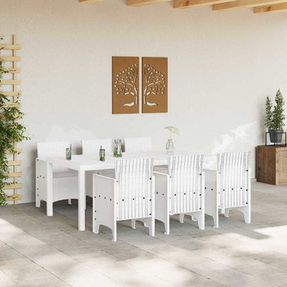 vidaXL Garden Dining Set 7 pcs White Polypropylene