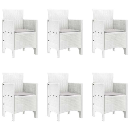 vidaXL Garden Dining Set 7 pcs White Polypropylene