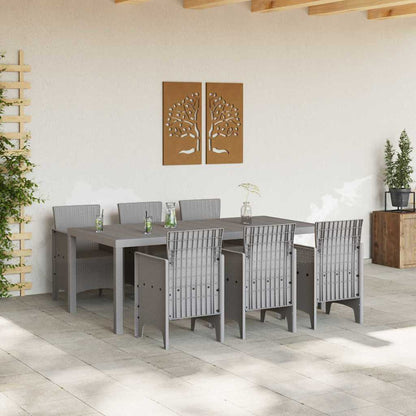 vidaXL Garden Dining Set 7 pcs Light Grey Polypropylene