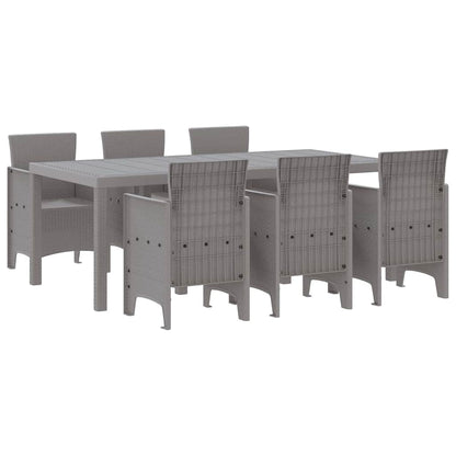 vidaXL Garden Dining Set 7 pcs Light Grey Polypropylene