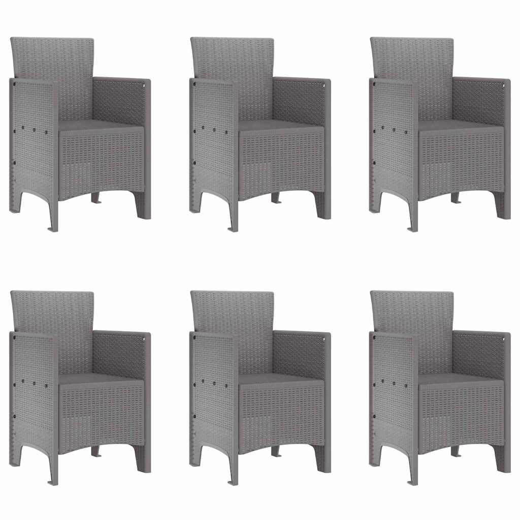 vidaXL Garden Dining Set 7 pcs Light Grey Polypropylene